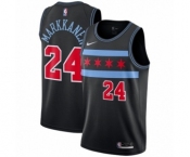 Men's Nike Chicago Bulls #24 Lauri Markkanen Authentic Black NBA Jersey - City Edition