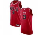 Men's Nike Chicago Bulls #3 Omer Asik Authentic Red Road NBA Jersey - Icon Edition