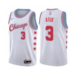 Men's Nike Chicago Bulls #3 Omer Asik Authentic White NBA Jersey - City Edition