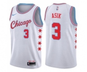 Men's Nike Chicago Bulls #3 Omer Asik Authentic White NBA Jersey - City Edition