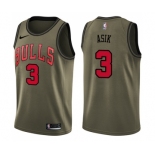 Men's Nike Chicago Bulls #3 Omer Asik Swingman Green Salute to Service NBA Jersey