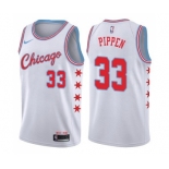 Men's Nike Chicago Bulls #33 Scottie Pippen Swingman White NBA Jersey - City Edition