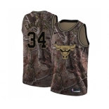 Men's Nike Chicago Bulls #34 Wendell Carter Jr. Swingman Camo Realtree Collection NBA Jersey