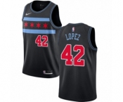 Men's Nike Chicago Bulls #42 Robin Lopez Authentic Black NBA Jersey - City Edition