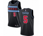 Men's Nike Chicago Bulls #5 John Paxson Authentic Black NBA Jersey - City Edition