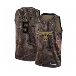 Men's Nike Chicago Bulls #5 John Paxson Swingman Camo Realtree Collection NBA Jersey