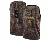 Men's Nike Chicago Bulls #5 John Paxson Swingman Camo Realtree Collection NBA Jersey