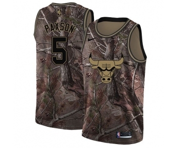 Men's Nike Chicago Bulls #5 John Paxson Swingman Camo Realtree Collection NBA Jersey