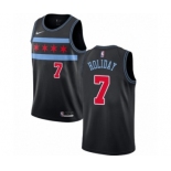 Men's Nike Chicago Bulls #7 Justin Holiday Authentic Black NBA Jersey - City Edition