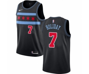 Men's Nike Chicago Bulls #7 Justin Holiday Authentic Black NBA Jersey - City Edition