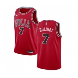 Men's Nike Chicago Bulls #7 Justin Holiday Swingman Red Road NBA Jersey - Icon Edition