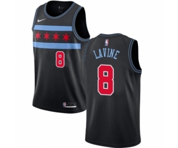 Men's Nike Chicago Bulls #8 Zach LaVine Swingman Black NBA Jersey - City Edition