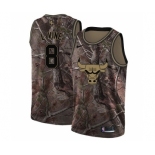 Men's Nike Chicago Bulls #8 Zach LaVine Swingman Camo Realtree Collection NBA Jersey