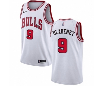 Men's Nike Chicago Bulls #9 Antonio Blakeney Authentic White NBA Jersey - Association Edition