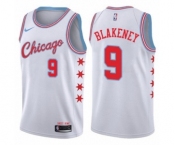 Men's Nike Chicago Bulls #9 Antonio Blakeney Authentic White NBA Jersey - City Edition