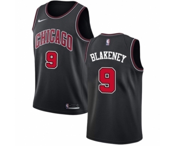 Men's Nike Chicago Bulls #9 Antonio Blakeney Swingman Black NBA Jersey Statement Edition