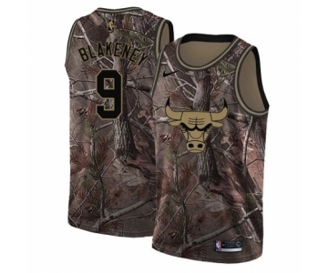 Men's Nike Chicago Bulls #9 Antonio Blakeney Swingman Camo Realtree Collection NBA Jersey