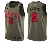 Men's Nike Chicago Bulls #9 Antonio Blakeney Swingman Green Salute to Service NBA Jersey