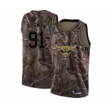 Men's Nike Chicago Bulls #91 Dennis Rodman Swingman Camo Realtree Collection NBA Jersey