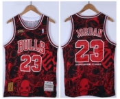 Men's Red Black Chicago Bulls #23 Michael Jordan 1995-96 Throwback Stitched Jersey