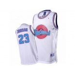 Men's Space Jam #23 Michael Jordan Tune Squad Throwback White Jersey