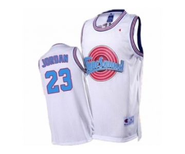 Men's Space Jam #23 Michael Jordan Tune Squad Throwback White Jersey