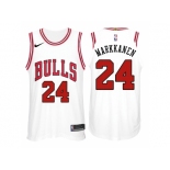 Nike NBA Chicago Bulls #24 Lauri Markkanen Jersey 2017-18 New Season White Jersey