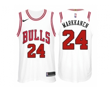 Nike NBA Chicago Bulls #24 Lauri Markkanen Jersey 2017-18 New Season White Jersey