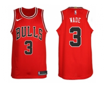 Nike NBA Chicago Bulls #3 Dwyane Wade Jersey 2017-18 New Season Red Jersey