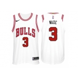 Nike NBA Chicago Bulls #3 Dwyane Wade Jersey 2017-18 New Season White Jersey