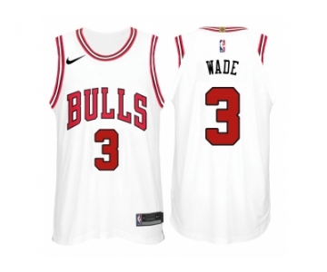 Nike NBA Chicago Bulls #3 Dwyane Wade Jersey 2017-18 New Season White Jersey