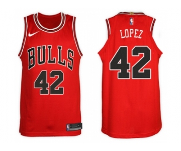 Nike NBA Chicago Bulls #42 Robin Lopez Jersey 2017-18 New Season Red Jersey