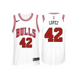 Nike NBA Chicago Bulls #42 Robin Lopez Jersey 2017-18 New Season White Jersey