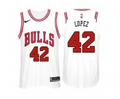 Nike NBA Chicago Bulls #42 Robin Lopez Jersey 2017-18 New Season White Jersey