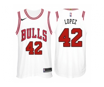 Nike NBA Chicago Bulls #42 Robin Lopez Jersey 2017-18 New Season White Jersey