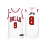 Nike NBA Chicago Bulls #8 Zach Lavine Jersey 2017-18 New Season White Jersey