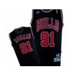 nba Chicago Bulls #91 Rodman Black