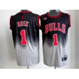 nba chicago bulls #1 rose black-gery