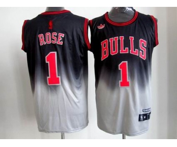 nba chicago bulls #1 rose black-gery