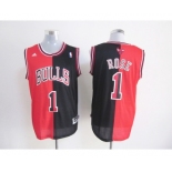 nba chicago bulls #1 rose black-red[strip][revolution 30 swingman]