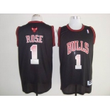 nba chicago bulls #1 rose black[fashion embroidered-2]