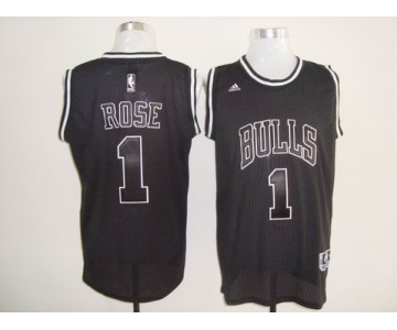 nba chicago bulls #1 rose black(full black)