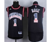 nba chicago bulls #1 rose black[national flag version]