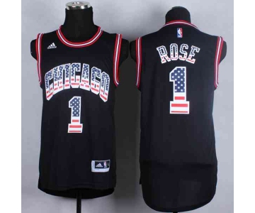 nba chicago bulls #1 rose black[national flag version]