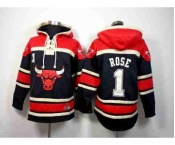 nba chicago bulls #1 rose red-black[pullover hooded sweatshirt]