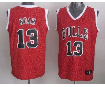 nba chicago bulls #13 noah red leopard print[2014 new]