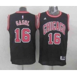 nba chicago bulls #16 gasol black