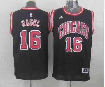 nba chicago bulls #16 gasol black