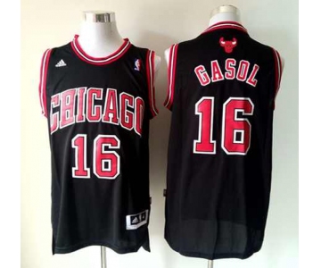 nba chicago bulls #16 gasol black[revolution 30 swingman]