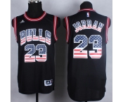 nba chicago bulls #23 jordan Black Jerseys(USA Flag Fashion)